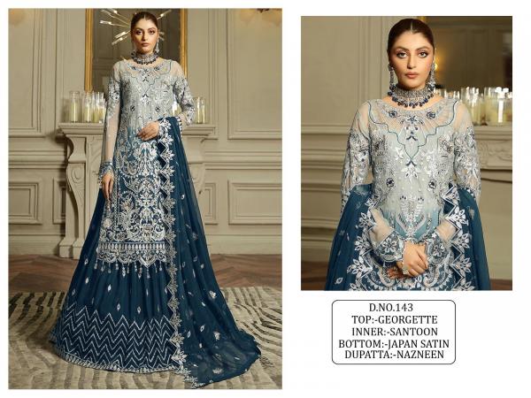 Kf 143 Exclusive Georgette Designer Pakistani Suit Collection